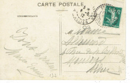 137 Semeuse Camée 5 C. Vert Sur CP Château Lamartine De Saint Pont Saône Et Loire 6-8-1912 - 1877-1920: Période Semi Moderne