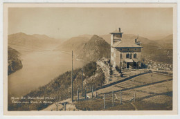 C.P.  PICCOLA   MONTE  BRE'   KULM  HOTEL  VEDUTA VERSO PONTE DI  MELIDE     2 SCAN  (VIAGGIATA) - Lugano