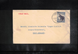 South Africa 1956 Animals Interesting Ocean Mail - Lettres & Documents