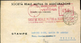 X0941 Italia, Red Meter Freistempel Ema, Verona 1949 Agenzia Di Verona Società Reale Mutua - Machines à Affranchir (EMA)