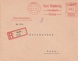 Allemagne Omec Weida Sur Lettre Recommandée 1938 - Covers & Documents