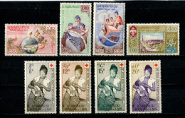 V - LAOS - Année 1958 :  N° Y&T 51/54 (palais De L'Unesco) + PA 31/34 (croix-rouge) - Neufs Sans Charnière ** - Laos