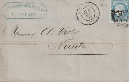 Lettre De Bordeaux à Nantes LAC - 1849-1876: Klassieke Periode