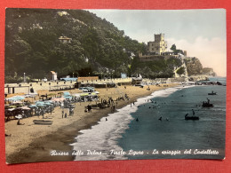 Cartolina - Riviera Delle Palme - Finale Ligure - Spiaggia Del Castelletto 1957 - Savona