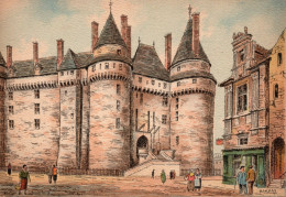 37-Langeais-Le Château (façade Sud) - éditeur : M. Barré & J. Dayez - Illustrateur : Barday - 1944-1950 - Langeais