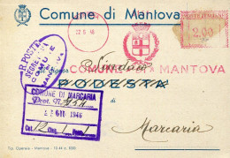 X0944 Italia, Red Meter Freistempel Ema, Mantova Comune Di Mantova 1946 - Machines à Affranchir (EMA)