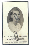 MARIETTE LESSENS DOCHTER JOZEF & CLOTHILDE DEPOORTER ° WAKKEN ( DENTERGEM ) 1924 + SIJSELE ( DAMME ) 1942 - Images Religieuses