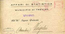 X0946 Italia, Red Meter Freistempel Ema, Treviso 1935 Comune Di Treviso - Macchine Per Obliterare (EMA)