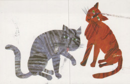 KATZE MIEZEKATZE Tier Vintage Ansichtskarte Postkarte CPSM #PAM345.A - Katzen