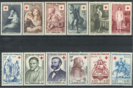 FRANCE - 1954/60, FOR THE BENEFIT OF RED CROSS  STAMPS SERIES OF 12, UMM(**). - Ungebraucht