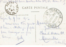 Cachet Rond Le Commissaire Militaire Gare De Lyon Perrache - Maritieme Post