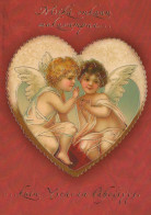 ENGEL WEIHNACHTSFERIEN Feiern & Feste Vintage Ansichtskarte Postkarte CPSM #PAH497.A - Angels