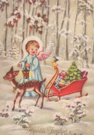 ANGEL CHRISTMAS Holidays Vintage Postcard CPSM #PAH154.A - Angels