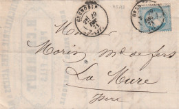 Lettre De Grenoble à La Mure LAC - 1849-1876: Klassieke Periode