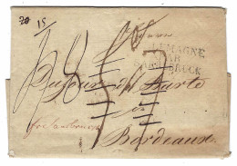 1816 - Letter From STETTIN (Szczecin, Pologne / Poland) To Bordeaux (France) + ALLEMAGNE /PAR / SARREBRUCK - Prephilately