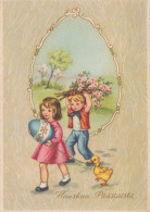 OSTERN KINDER Vintage Ansichtskarte Postkarte CPSM #PBO295.A - Ostern