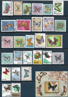 Butterflies: Set 28 Stamps, Used, Hinged (#003) - Schmetterlinge