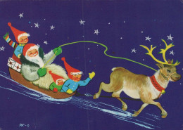 BABBO NATALE Buon Anno Natale GNOME Vintage Cartolina CPSM #PBL825.A - Santa Claus