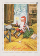 PÈRE NOËL Bonne Année Noël GNOME Vintage Carte Postale CPSM #PBL651.A - Santa Claus