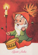 BABBO NATALE Buon Anno Natale Vintage Cartolina CPSM #PBL275.A - Santa Claus