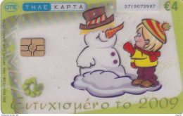 GREECE - Happy New Year, OTE Transparent Telecard, 12/08, Used - Greece