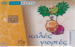 GREECE - Christmas 2008, OTE Transparent Telecard, 12/08, Used - Griechenland