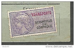 FISCAL TRANSPORT N° 1A SUR DOC  OBL - Stamps