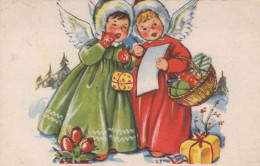 ANGEL Christmas Vintage Postcard CPA #PKE136.A - Angels