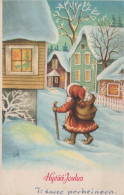 WEIHNACHTSMANN SANTA CLAUS Neujahr Weihnachten GNOME Vintage Ansichtskarte Postkarte CPSMPF #PKD899.A - Santa Claus