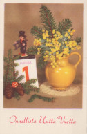 Buon Anno Natale Vintage Cartolina CPSMPF #PKD672.A - Nouvel An