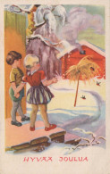 Feliz Año Navidad NIÑOS Vintage Tarjeta Postal CPSMPF #PKD466.A - Nouvel An