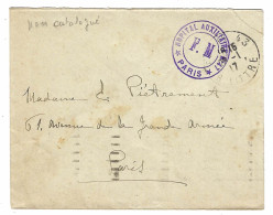 1917 - Enveloppe De Paris En F M   " HOPITAL AUXILIAIRE N°47 * PARIS * - Oorlog 1914-18