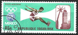 Togo 1967. Scott #C85 (U) Broad Jump, Summer Olympics Emblem, View Of Mexico City - Togo (1960-...)