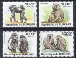 Burundi - 2011 - Monkeys - Yv 1245/48 - Apen