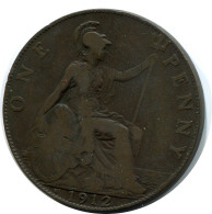 PENNY 1912 UK GROßBRITANNIEN GREAT BRITAIN Münze #AZ814.D.A - D. 1 Penny