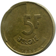 5 FRANCS 1986 DUTCH Text BELGIUM Coin #AZ366.U.A - 5 Francs