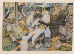 24E57 CHATS CHAT CAT  CP DOUBLE 19X13.5 REMEMBERING THE RUSH HOUR BY ZOE STOKES - Katzen