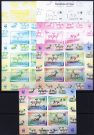 Niger 1998, WWF, Gazelle, 4val In BF IMPERFORATED 6 Trial Colors Proof - Niger (1960-...)