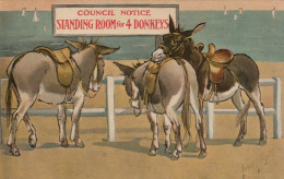 DONKEY Animals Vintage Antique Old CPA Postcard #PAA305.A - Esel