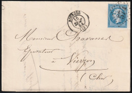 1864 France Postally Travelled Cover - 1862 Napoleon III