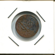 1750 HOLLAND VOC DUIT IINDES NÉERLANDAIS NETHERLANDS NEW YORK COLONIAL PENNY #VOC2655.7.F.A - Indes Néerlandaises