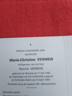 Doodsprentje Marie Christine Vermeir / Hamme 17/5/1952 Hofstade Aalst 9/3/1987 ( Patrick Verbeke ) - Religion & Esotérisme