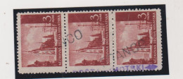 CROATIA WW II 3 Kn Strip Of 3 Used With Rare Cancel POSTA IMOTSKI - Kroatien