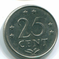 25 CENTS 1971 ANTILLES NÉERLANDAISES Nickel Colonial Pièce #S11563.F.A - Niederländische Antillen