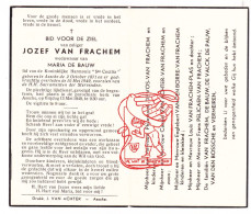 DP Jozef Van Frachem ° Asse 1871 † 1949 De Bauw / De Vos Van Achter Vandenborre Plas Pelicaen De Valck De Pauw Vermeiren - Devotion Images