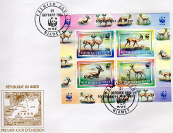 Niger 1998, WWF, Antilopes, 4val I BF In FDC - Other & Unclassified