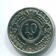 10 CENTS 1989 ANTILLES NÉERLANDAISES Nickel Colonial Pièce #S11312.F.A - Antillas Neerlandesas