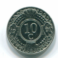 10 CENTS 1991 NETHERLANDS ANTILLES Nickel Colonial Coin #S11344.U.A - Antillas Neerlandesas