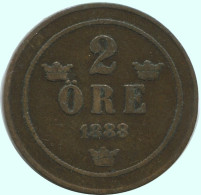 2 ORE 1888 SUÈDE SWEDEN Pièce #AC932.2.F.A - Sweden