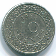 10 CENTS 1966 SURINAM NIEDERLANDE Nickel Koloniale Münze #S13240.D.A - Suriname 1975 - ...